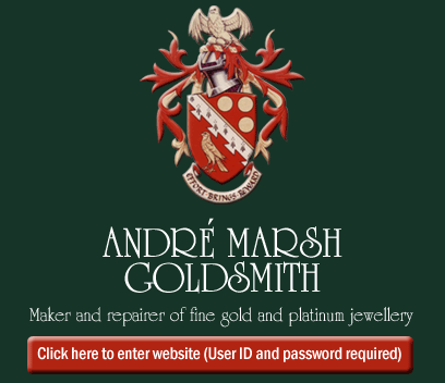 Click to enter the André Marsh Goldsmith website - maker and repairer of fine gold and platinum jewellery in Cambridge